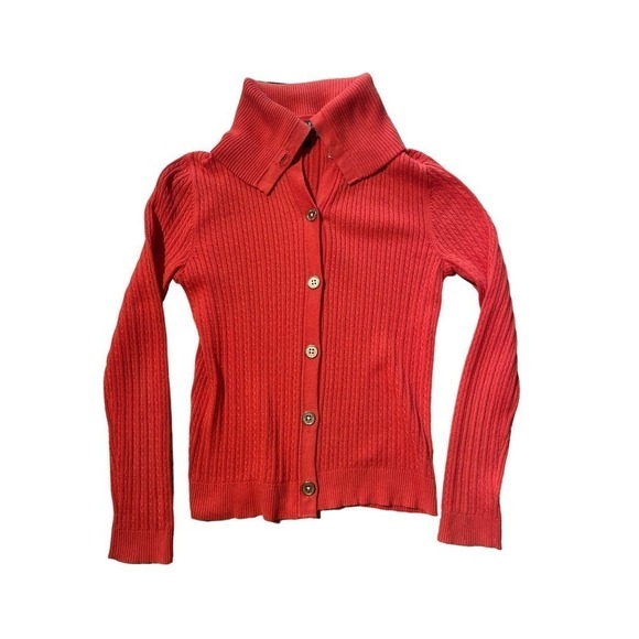 Ralph Lauren Women's Orange Cardigan button up sweater. Size Small - Picture 1 of 6